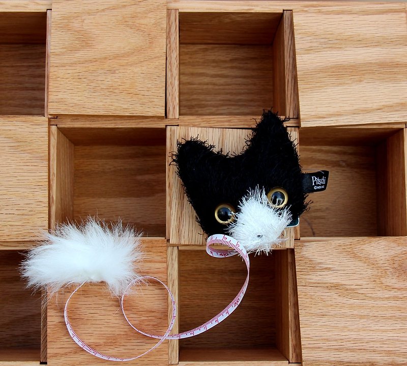Cat big head tape measure - cute shape retractable tape measure - อื่นๆ - วัสดุอื่นๆ สีดำ