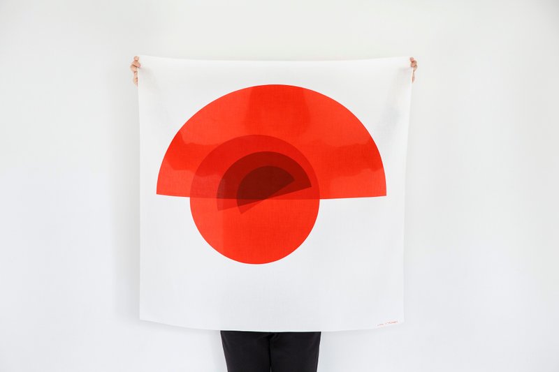 Link Arcs Furoshiki 日本風呂敷 - 絲巾 - 棉．麻 紅色