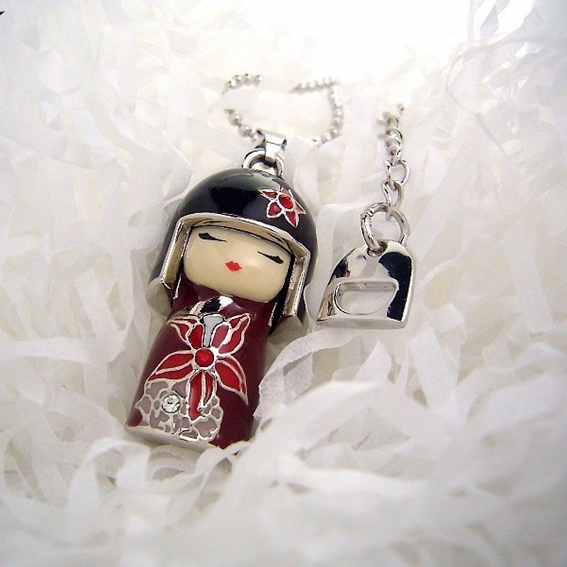 Valentine Kimmidoll Swarovski classic happy love-chain / necklace 4.Nobuko believe in the power of - สร้อยคอ - โลหะ สีแดง