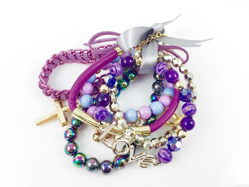 Purple Christmas composition - limited edition - Bracelets - Other Materials Purple