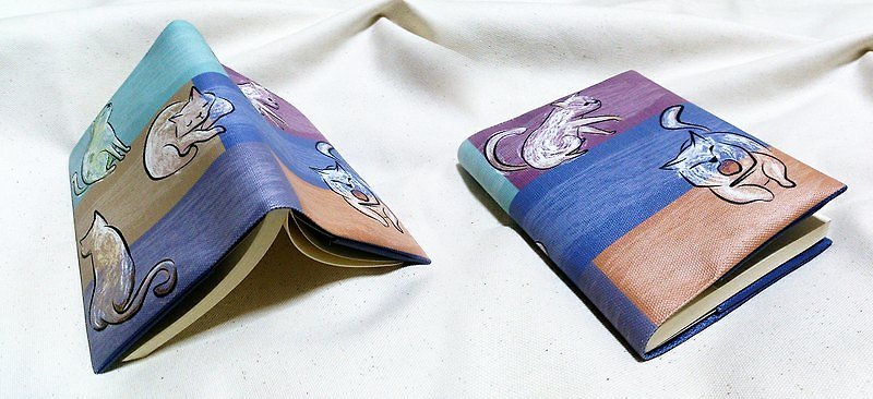 猫のポーズ 猫のポーズ-A6防水キャンバス 限定版ブックカバー - ノート・手帳 - 防水素材 