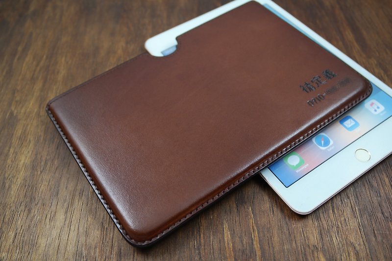 APEE leather hand ~ plastic holster ~ ipad mini4 ~ plain black brown - Tablet & Laptop Cases - Genuine Leather 