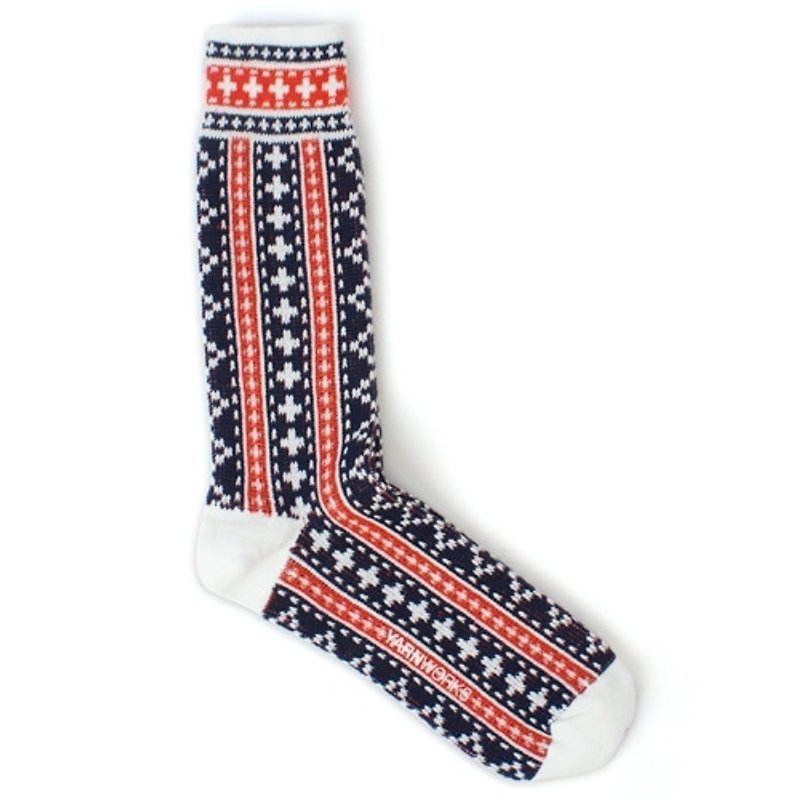 女孩寓所 :: 韓國襪子品牌YARN-WORKS– 北歐十字紋粗織厚襪 - 襪子 - 其他材質 多色