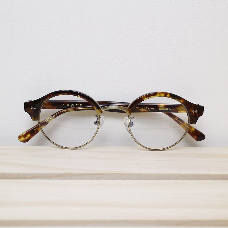 歐美眉框  小款 鏡框 眼鏡 玳帽 AP-1007 - Glasses & Frames - Plastic Brown