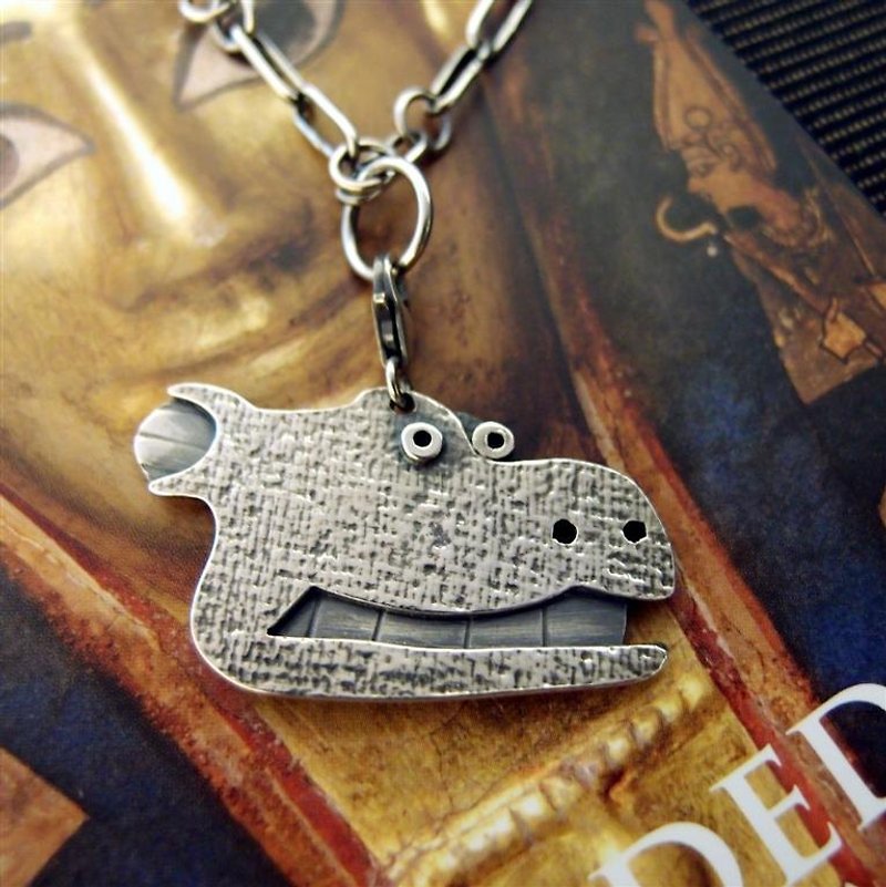 Ark Series---Hippo Sterling Silver Necklace - Necklaces - Other Metals 