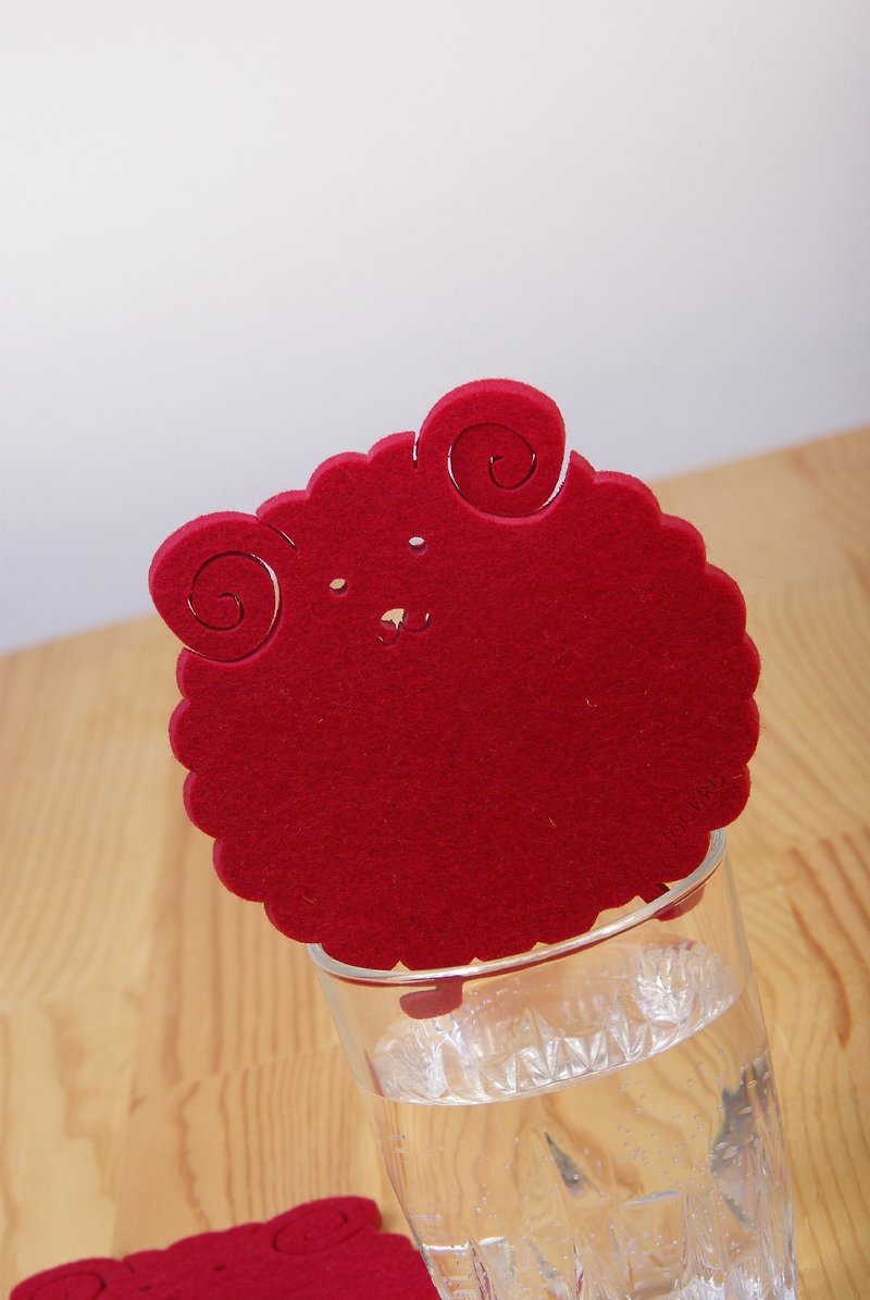 Radiant biscuits coasters - Coasters - Other Materials Red