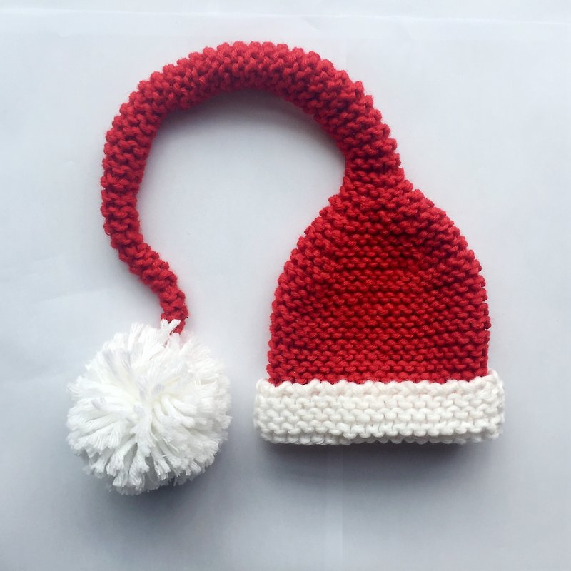 聖誕兒童針織紅帽子 聖誕禮物 - 圍兜/口水巾 - 其他材質 紅色