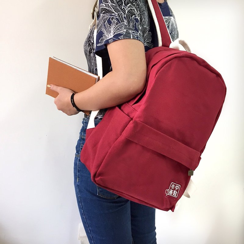 [Birthday Surprise] canvas after canvas backpack and notebook - a combination of price 1000 yuan - Backpacks - Other Materials Red