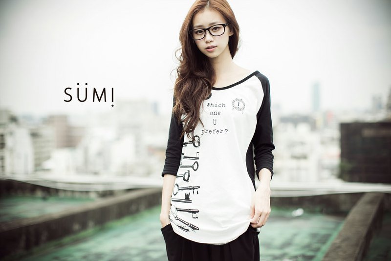 SUMI 七分袖棒球T WHICH ONE U PREFER? - 女 T 恤 - 棉．麻 黑色
