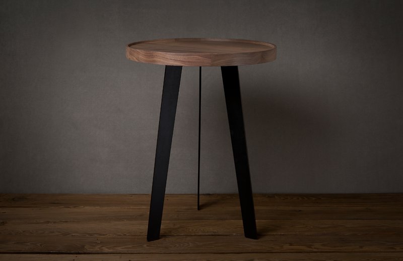 プライムコレクションクルミ鉄三脚テーブルS - その他の家具 - 木製 ブラウン
