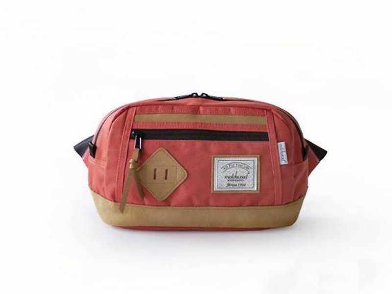 Matchwood Design Matchwood Density Waist Bag Side Backpack Brick Red - กระเป๋าแมสเซนเจอร์ - วัสดุกันนำ้ สีแดง