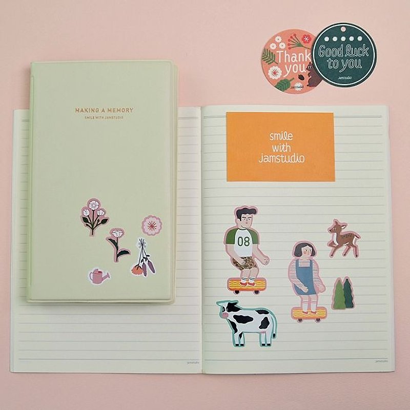 Heartbeat moment paper sticker - picnic - Stickers - Paper Pink