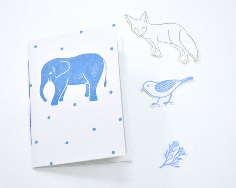 大象圓角手工筆記本 - 筆記簿/手帳 - 紙 藍色