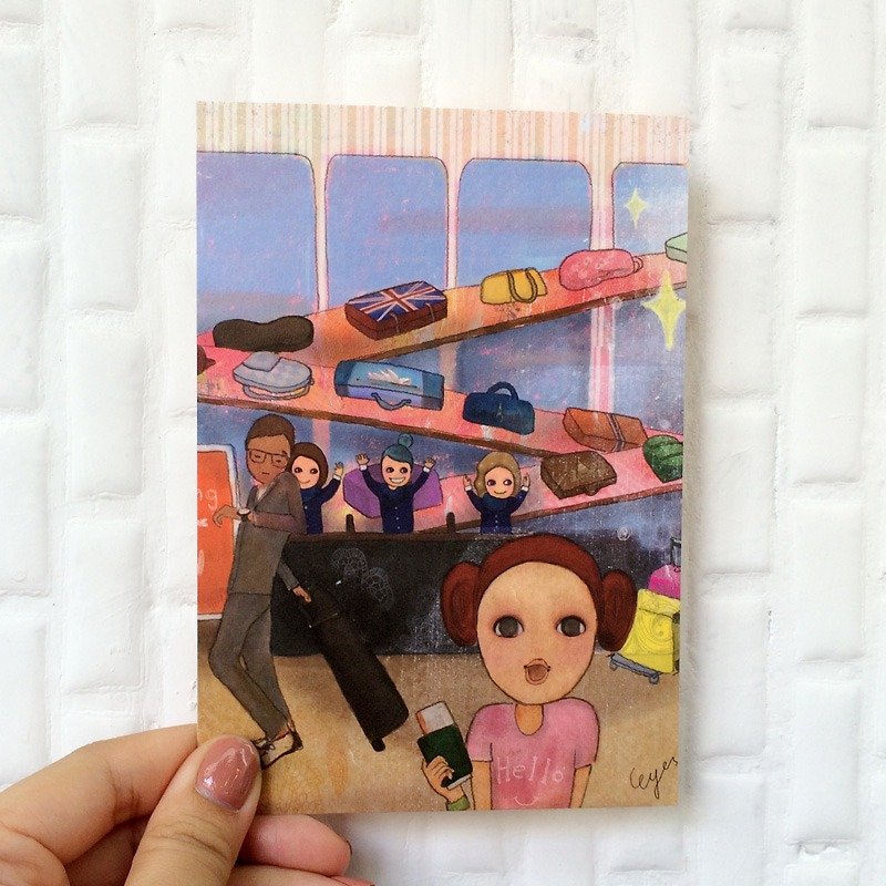 ┇eyesQu┇Boarding Call┇Illustrated postcard - Cards & Postcards - Paper Multicolor