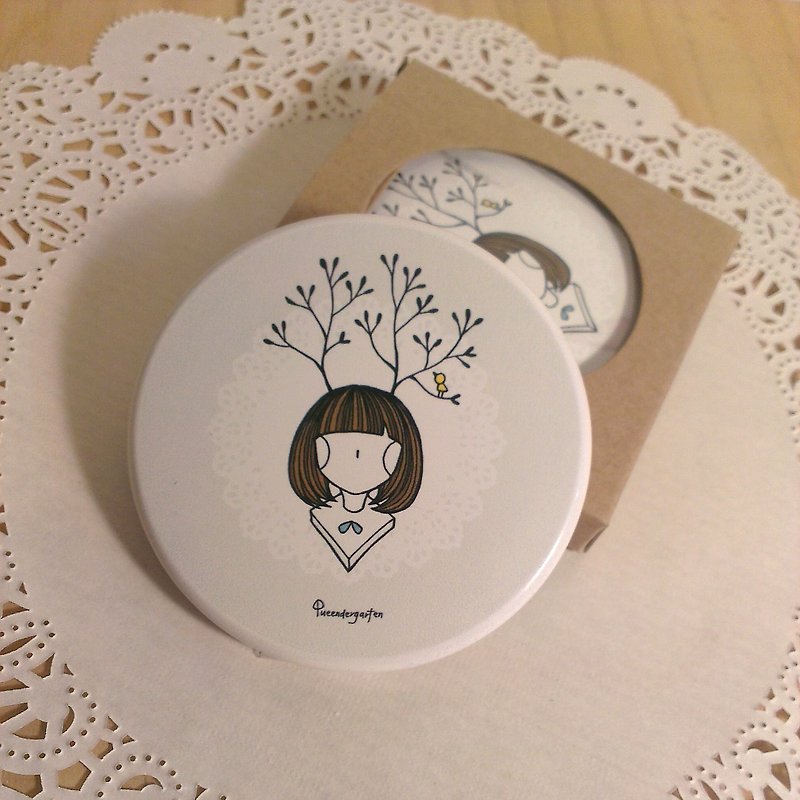 ♥ forest girl / round mirror - Other - Plastic White