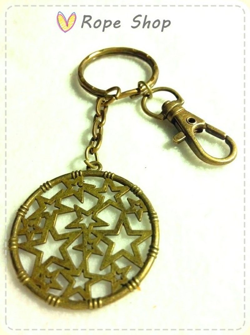 Fill Monternet star pattern. Vintage bronze color key ring - Other - Other Metals 