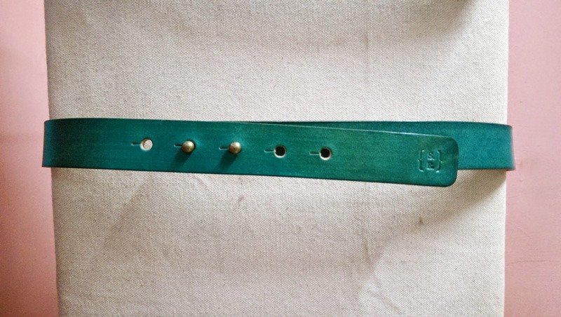 3cm 極簡皮帶-土耳其藍 - 其他 - 真皮 綠色
