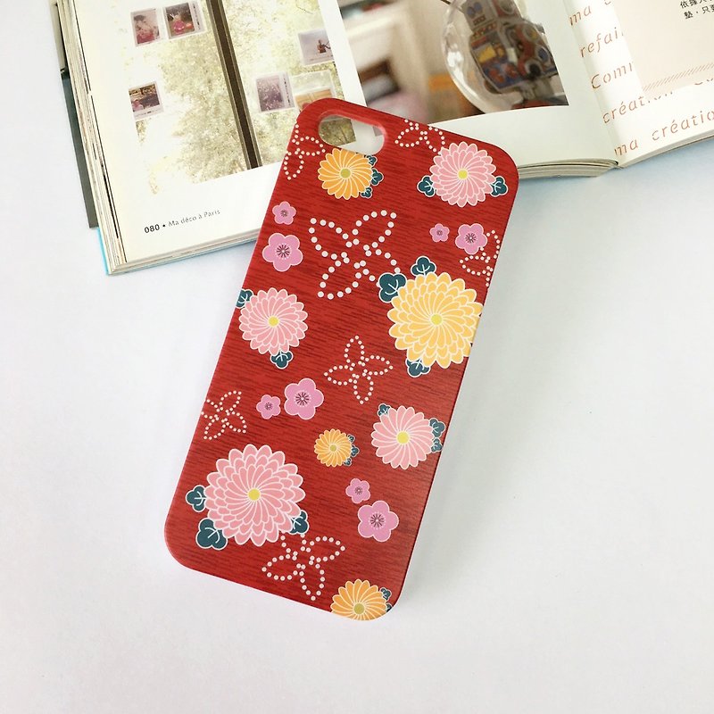 Japan Kimono Red Pattern Print Soft / Hard Case for iPhone X,  iPhone 8,  iPhone 8 Plus, iPhone 7 case, iPhone 7 Plus case, iPhone 6/6S, iPhone 6/6S Plus, Samsung Galaxy Note 7 case, Note 5 case, S7 Edge case, S7 case - Phone Cases - Plastic Red