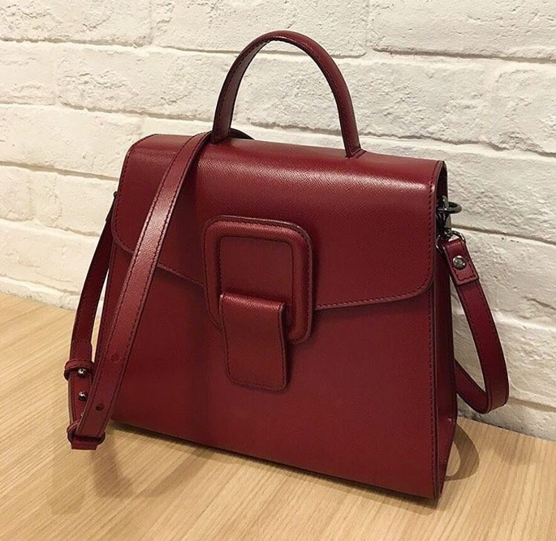 PINCH no.1 (Wine) - 手提包/手提袋 - 真皮 紅色