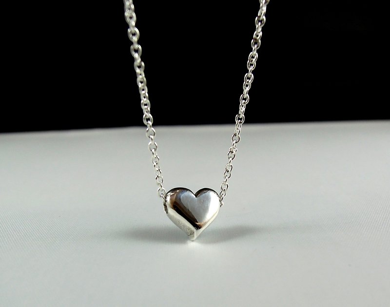Love three-dimensional sterling silver hand-made necklace (glossy texture) / clavicle chain / bracelet / mother's day / gift / valentine's day / anniversary - Collar Necklaces - Other Metals Multicolor