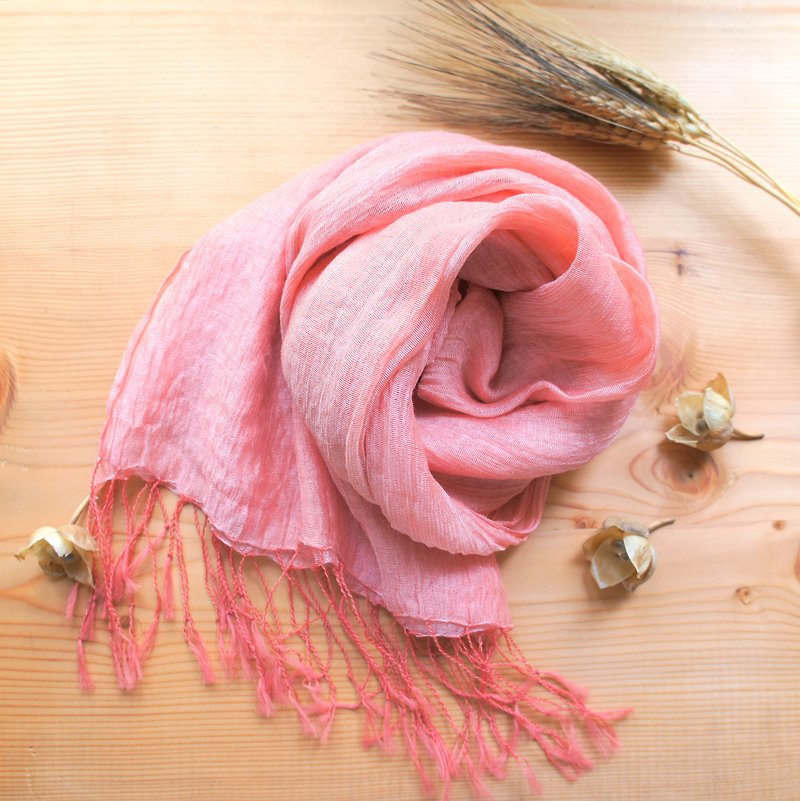 Silk Scarves Pink - Vegetable dyes silk scarves - Pursuit