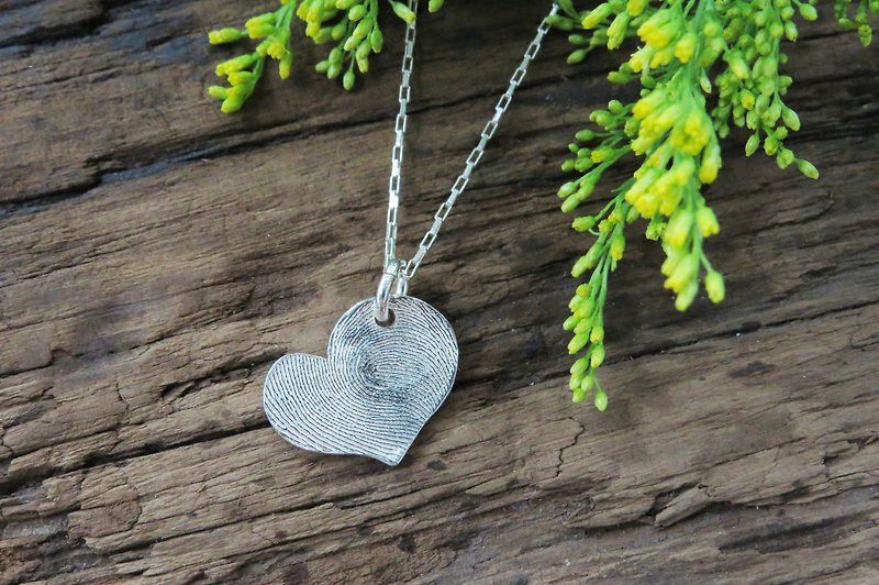 Fingerprint Imprint Series/Fingerprint Love Pendant/925 Silver/Customized - Necklaces - Other Metals Silver