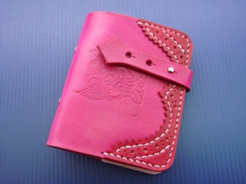 [ISSIS] Pink Sweetheart Carved Oxford Card Ticket Book - ID & Badge Holders - Other Materials Red