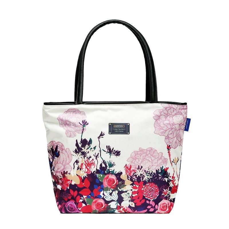 COPLAY tote bag II-my rose garden - กระเป๋าแมสเซนเจอร์ - วัสดุกันนำ้ สึชมพู