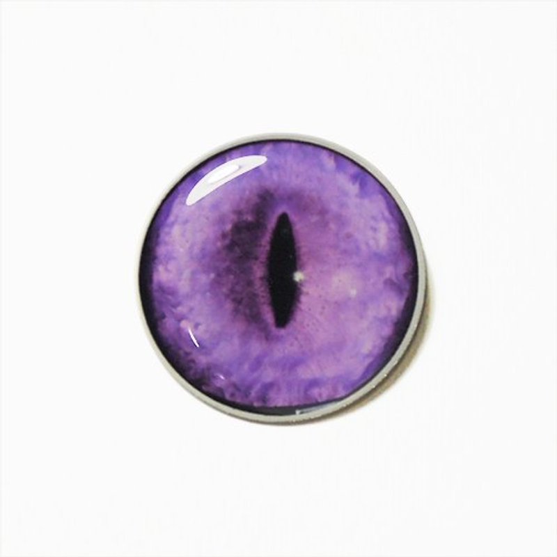 Eye pins / cat eye / Purple - Brooches - Plastic Purple