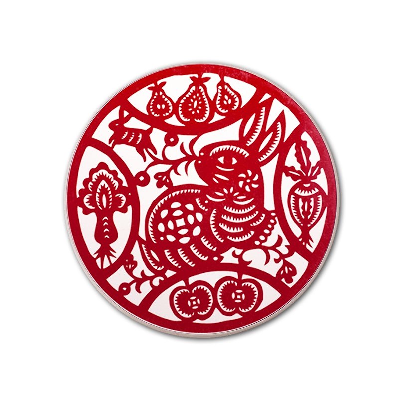 Play Essay create good fortune Lucky Rabbit Coasters - Coasters - Other Materials Red