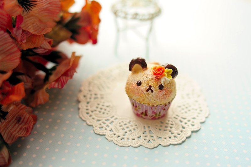 Sweet Dream☆Spring Flower Cupcakes - Keychains - Clay Orange