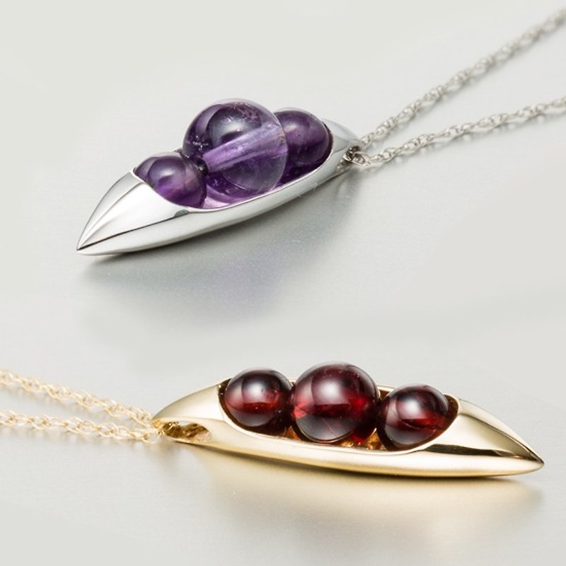 Pendant 1 + 1 girlfriend gift [light jewelry. Fashionable necklace] exquisite 14K strap combination of natural garnet amethyst pendant - Necklaces - Gemstone Multicolor