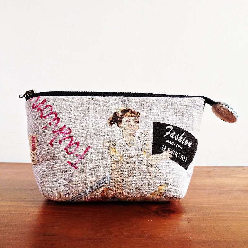 * * Witchcraft with white cotton retro little girl pencil - Toiletry Bags & Pouches - Other Materials White