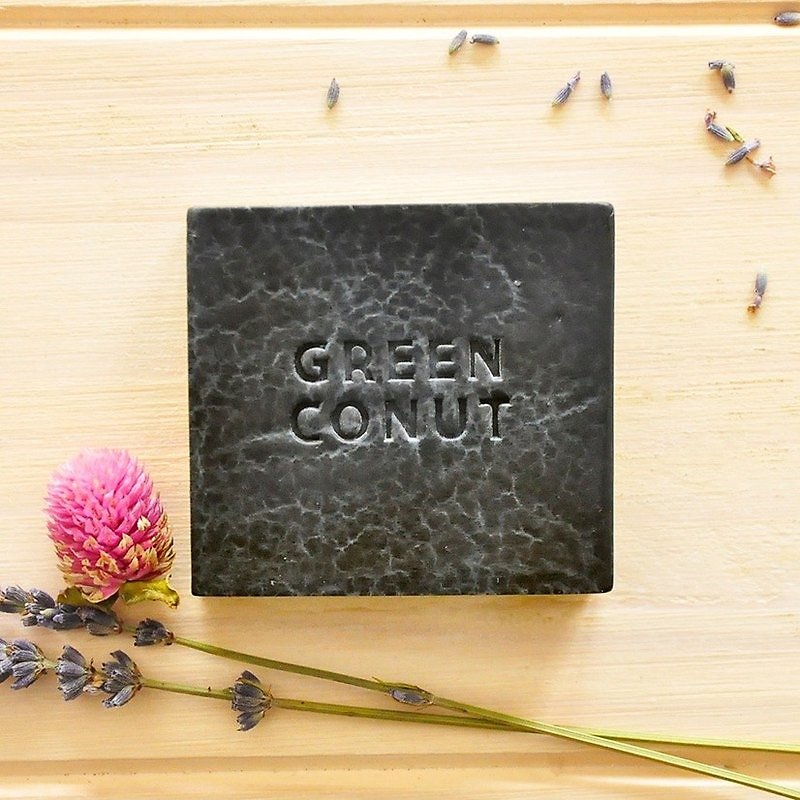 《GREEN CONUT》 Black Dead Sea Mud Soap - ครีมนวด - พืช/ดอกไม้ สีนำ้ตาล