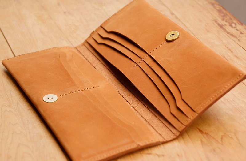 Card slot long clip - Wallets - Genuine Leather Brown