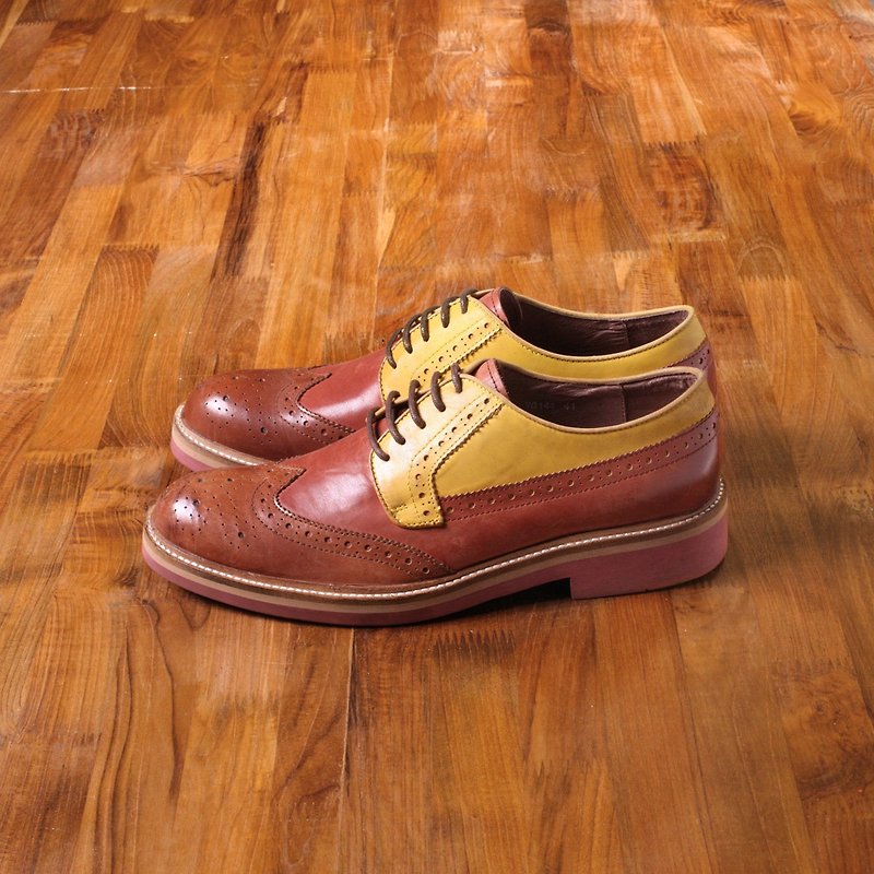 Vanger elegant and beautiful ‧ flip vintage carved red shoes Va144 play color coffee fight - รองเท้าอ็อกฟอร์ดผู้ชาย - หนังแท้ หลากหลายสี