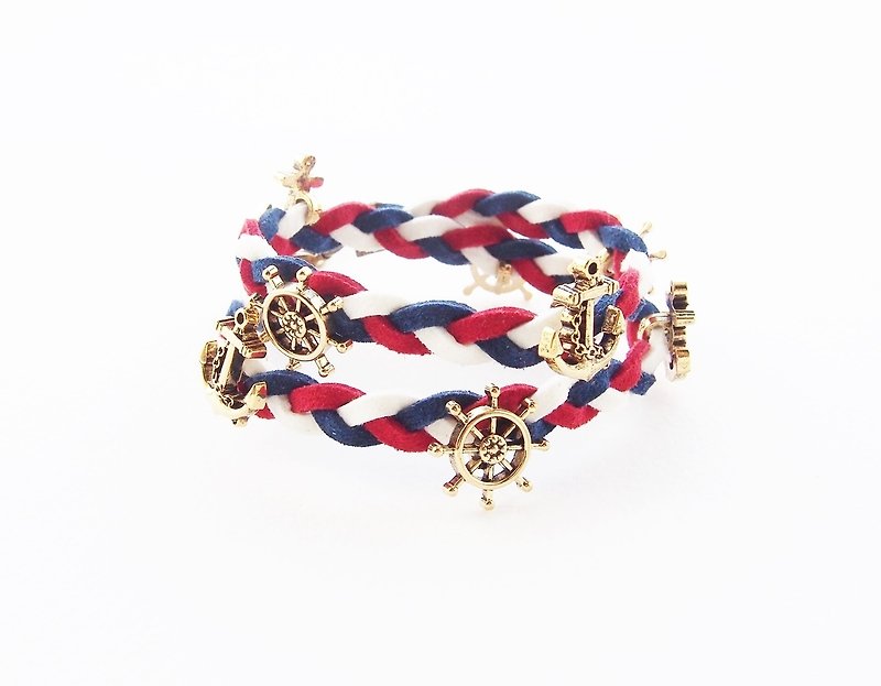 Sailor bracelet - red white blue - Bracelets - Other Materials Multicolor