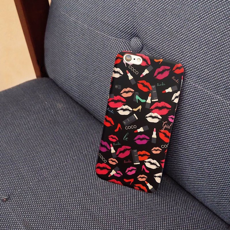 COCO red lip phone case - Phone Cases - Other Materials Black