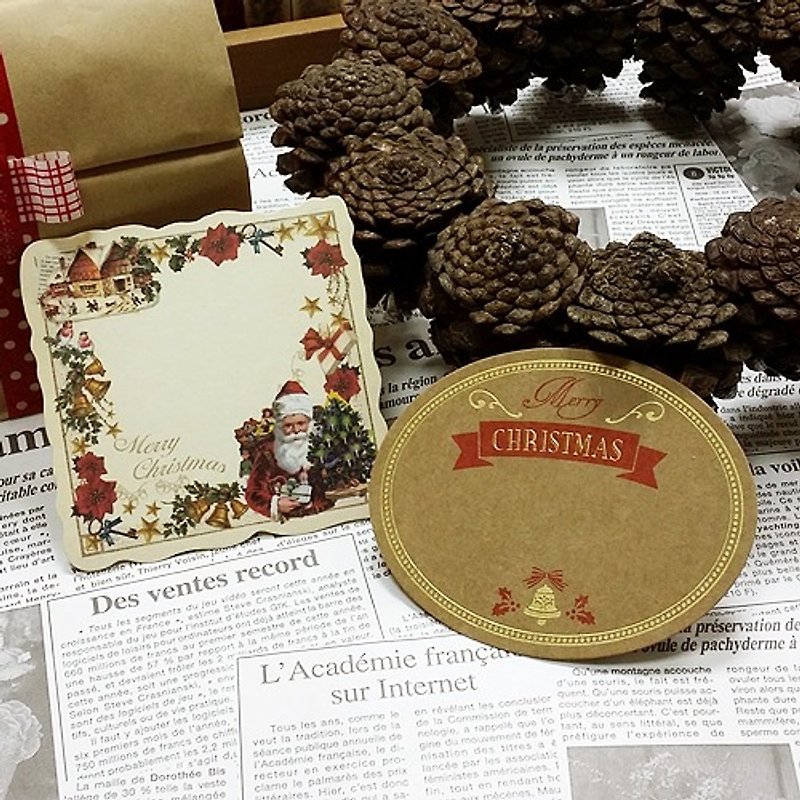 Japan amifa Xmas Christmas style mini cards (28744) - การ์ด/โปสการ์ด - กระดาษ สีนำ้ตาล