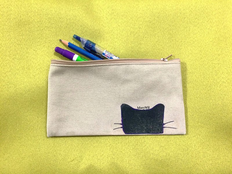 MaryWil小貓躲貓貓筆袋/萬用袋 - 筆盒/筆袋 - 其他材質 黑色
