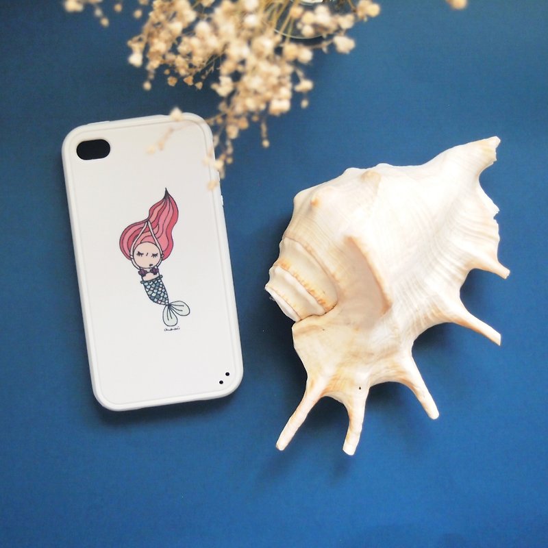 ☍ Mermaid / iphone4 phone shell - เคส/ซองมือถือ - พลาสติก ขาว