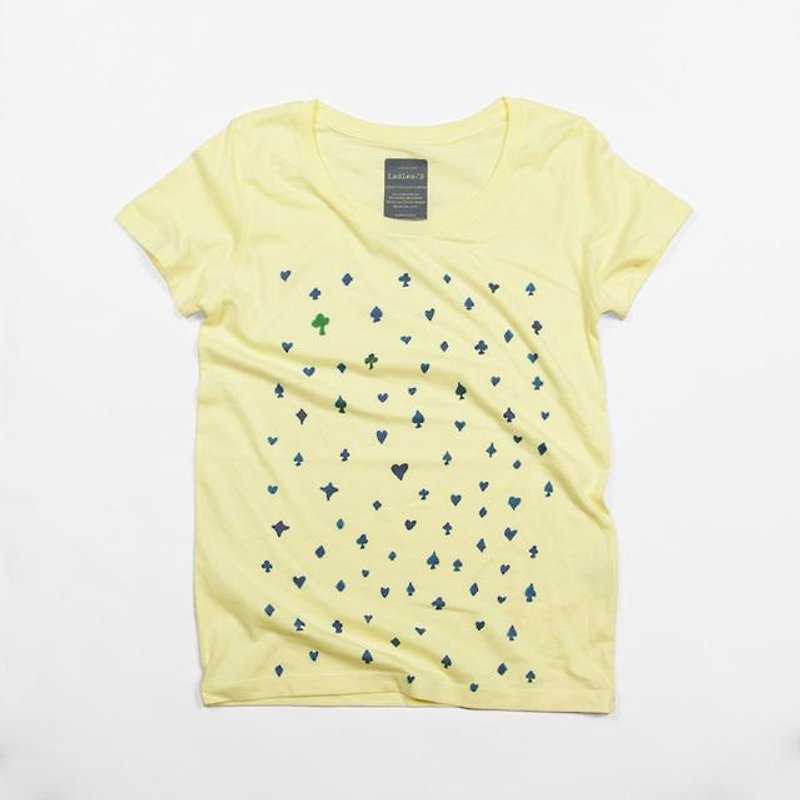 トランプイラストTシャツTcollector - 女 T 恤 - 棉．麻 黃色