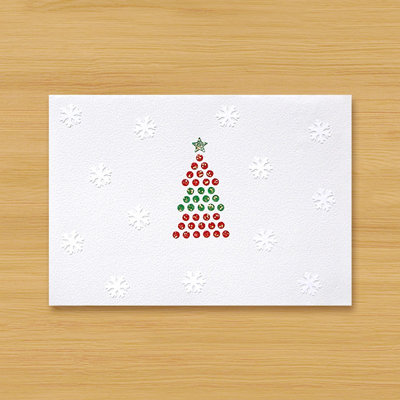 Handmade Card _ Dot Dot Christmas Tree-Christmas Card - Cards & Postcards - Other Materials White