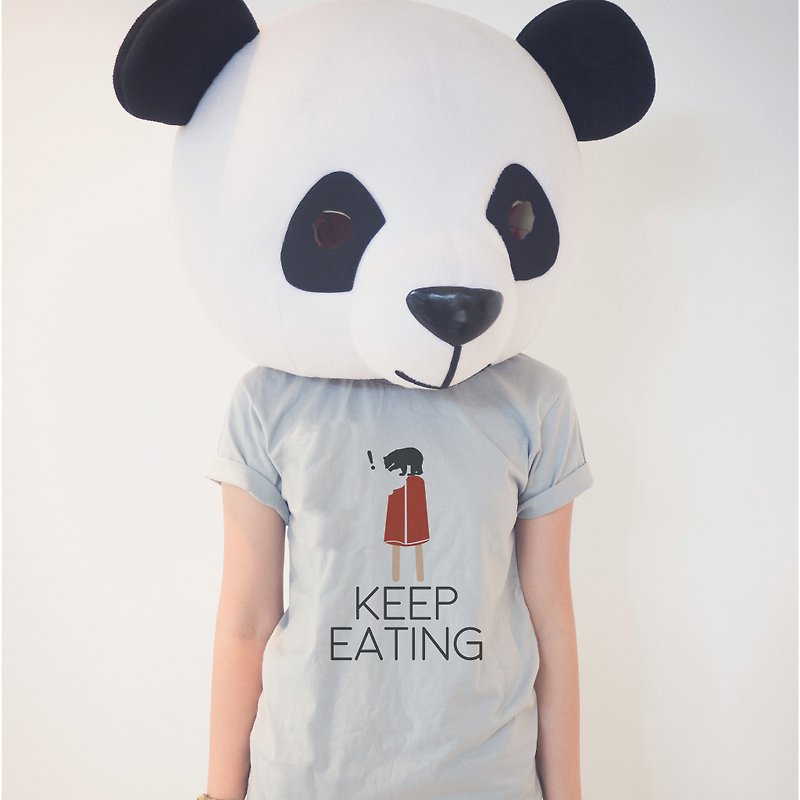 KEEP EATING, Changeable color t-shirt - เสื้อฮู้ด - ผ้าฝ้าย/ผ้าลินิน สีเทา