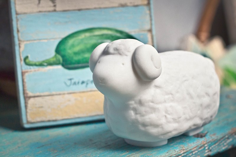 [Healing Ornament | Ornament] Go forward Vigorous Sheep-Little Sheep Shaped Stone Carving - Items for Display - Stone White