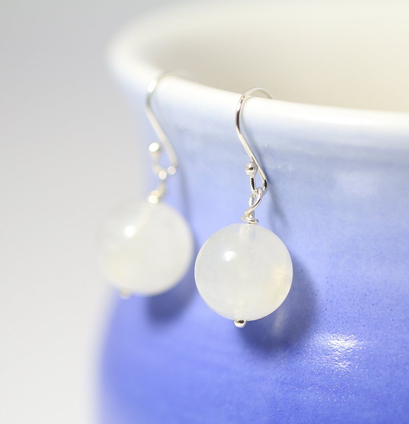 [ColorDay] Symphony Moonstone (Moonstone) Sterling Silver Earrings - Earrings & Clip-ons - Gemstone White