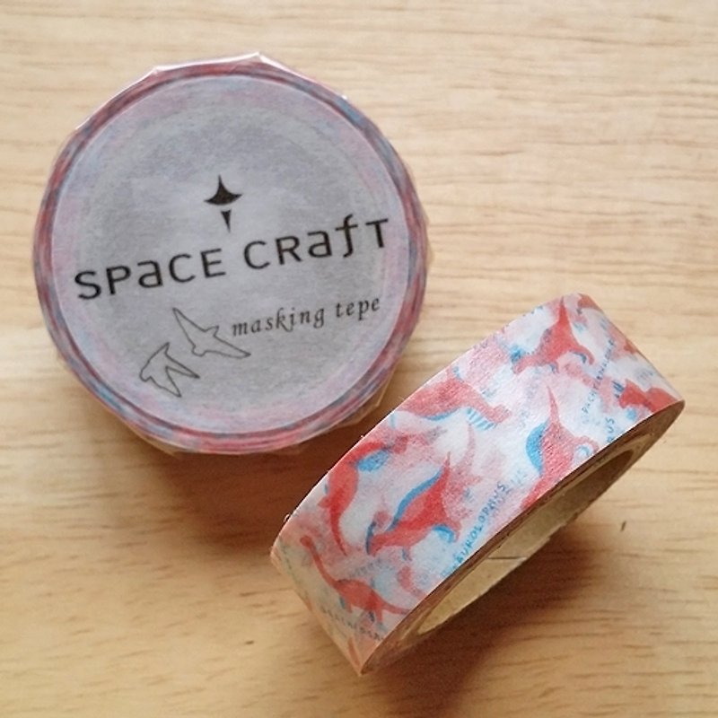 日本 Space Craft 和紙膠帶【恐龍 (SC-MK-007)】 - 紙膠帶 - 其他材質 粉紅色