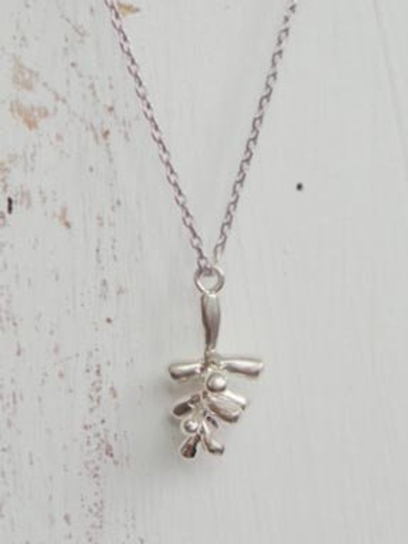 Succulents handmade silver necklace - Necklaces - Sterling Silver Silver