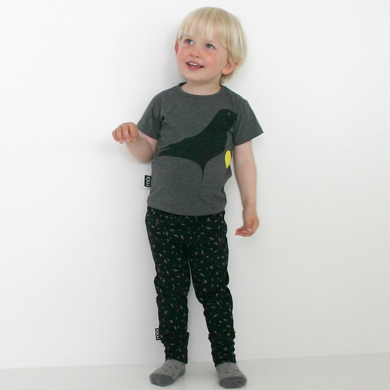 Mói Kids アイスランド オーガニックコットン 子供用ズボン 6 歳から 8 歳までブラック/グレー - パンツ - コットン・麻 ブラック