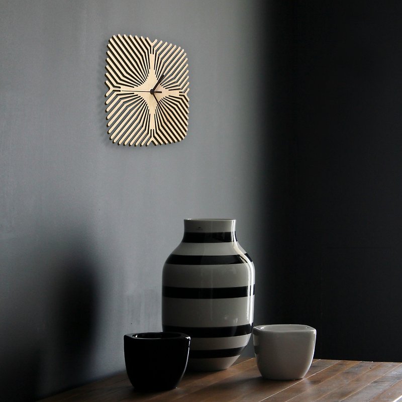 Spider - unique modern wooden wall clock, laser cut, a piece of wall art - Clocks - Wood Brown